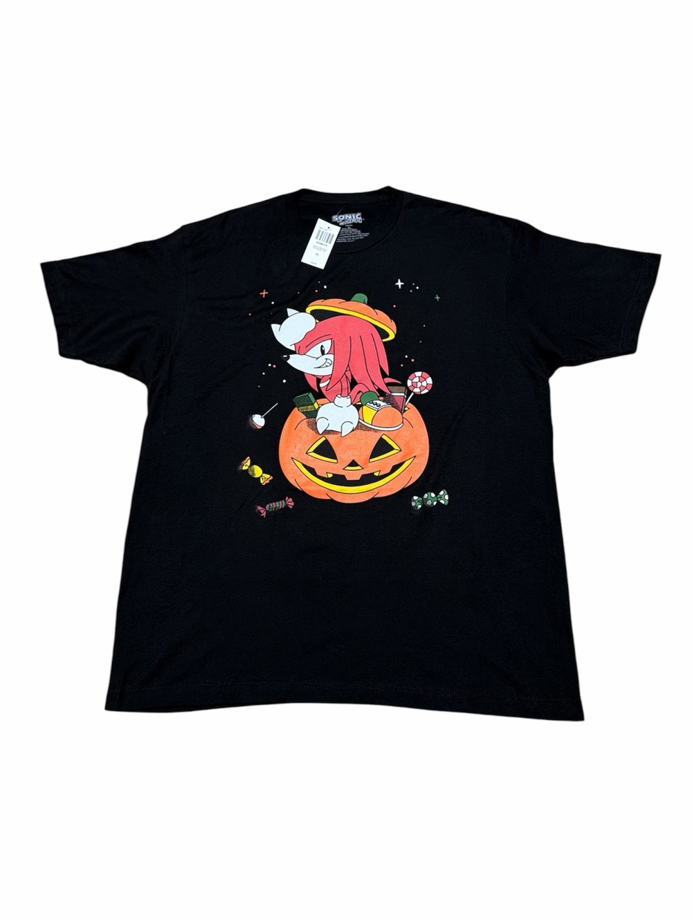 Sonic The Hedgehog Knuckles Halloween Pumpkin T-Shirt Men’s XL Short Sleeve Top